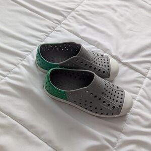 Gray and Green Kids Natives Shoes